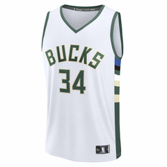 Fanatics Giannis Antetokounmpo Milwaukee Bucks Fast Break Replica Player Jersey Association Edition White