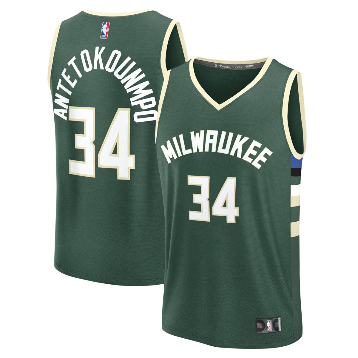 Fanatics Giannis Antetokounmpo Milwaukee Bucks Fast Break Replica Player Jersey Icon Edition Hunter Green