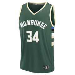 Fanatics Giannis Antetokounmpo Milwaukee Bucks Fast Break Replica Player Jersey Icon Edition Hunter Green