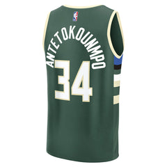 Fanatics Giannis Antetokounmpo Milwaukee Bucks Fast Break Replica Player Jersey Icon Edition Hunter Green