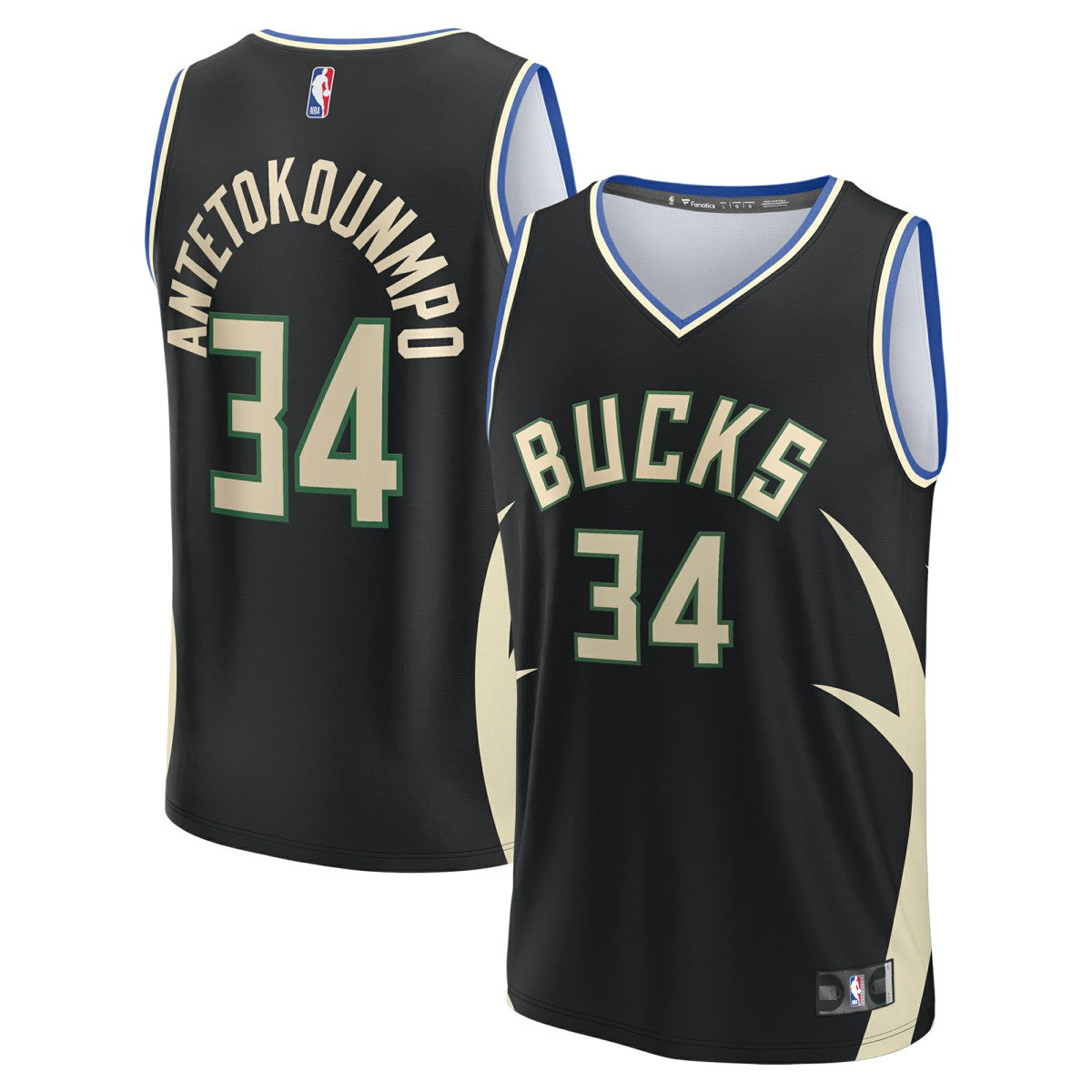 Fanatics Giannis Antetokounmpo Milwaukee Bucks Fast Break Replica Player Jersey Statement Edition Black