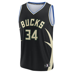 Fanatics Giannis Antetokounmpo Milwaukee Bucks Fast Break Replica Player Jersey Statement Edition Black