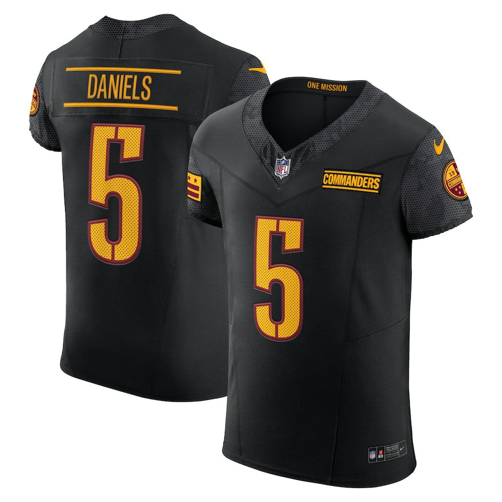 Jayden Daniels Washington Commanders Alternate Vapor F.U.S.E. Elite Jersey - Black - Nike