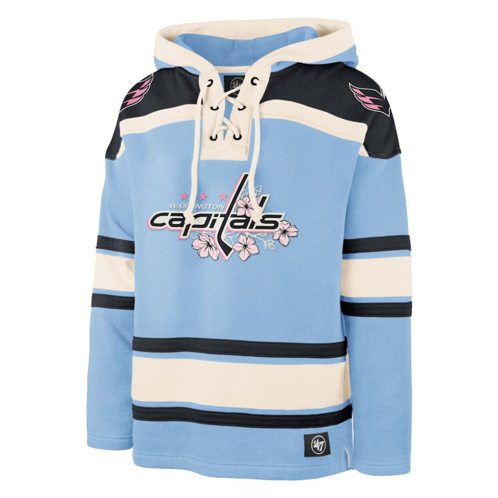 Washington Capitals '47 Cherry Blossom Lacer Pullover Hoodie - Light Blue | 47 brand online