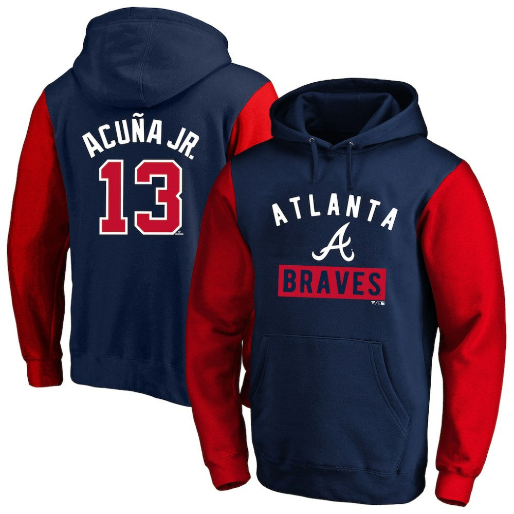 Ronald Acuna Jr. Atlanta Braves Profile Big & Tall Name & Number Fleece Pullover Hoodie Sale