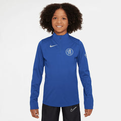 Nike - Chelsea Youth 2025/26 Strike Drill Quarter-Zip Dri-FIT Long Sleeve Top - Blue
