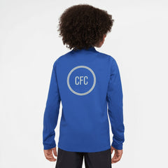 Nike - Chelsea Youth 2025/26 Strike Drill Quarter-Zip Dri-FIT Long Sleeve Top - Blue