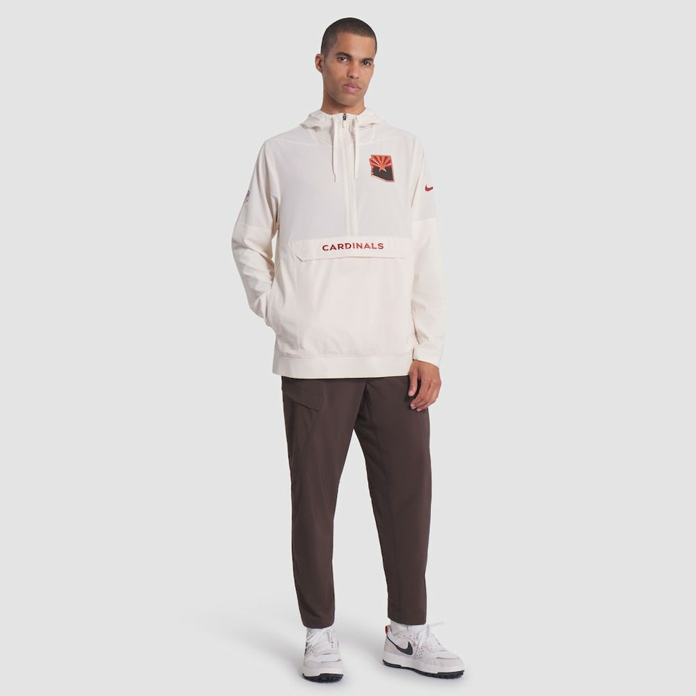 Arizona Cardinals 2025 Rivalries Collection Sideline Anorak Half-Zip Hoodie Jacket - Natural - Nike