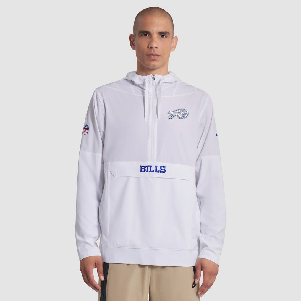 Buffalo Bills 2025 Rivalries Collection Sideline Anorak Half-Zip Hoodie Jacket - White - Nike