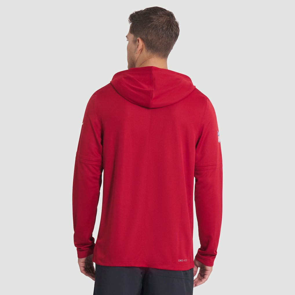 Arizona Cardinals 2025 Rivalries Collection Sideline Dri-FIT Long Sleeve Hoodie T-Shirt - Red - Nike