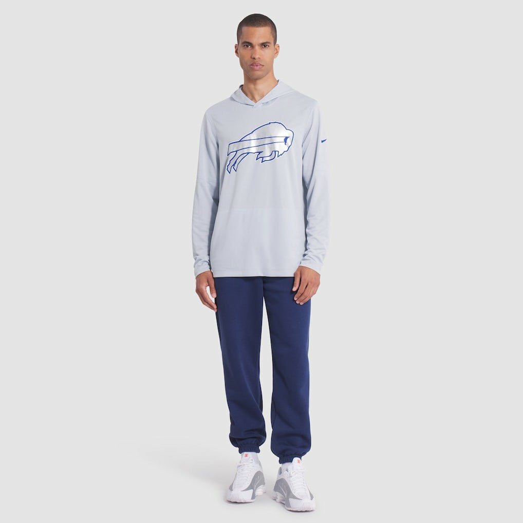Buffalo Bills 2025 Rivalries Collection Sideline Dri-FIT Long Sleeve Hoodie T-Shirt - Silver - Nike