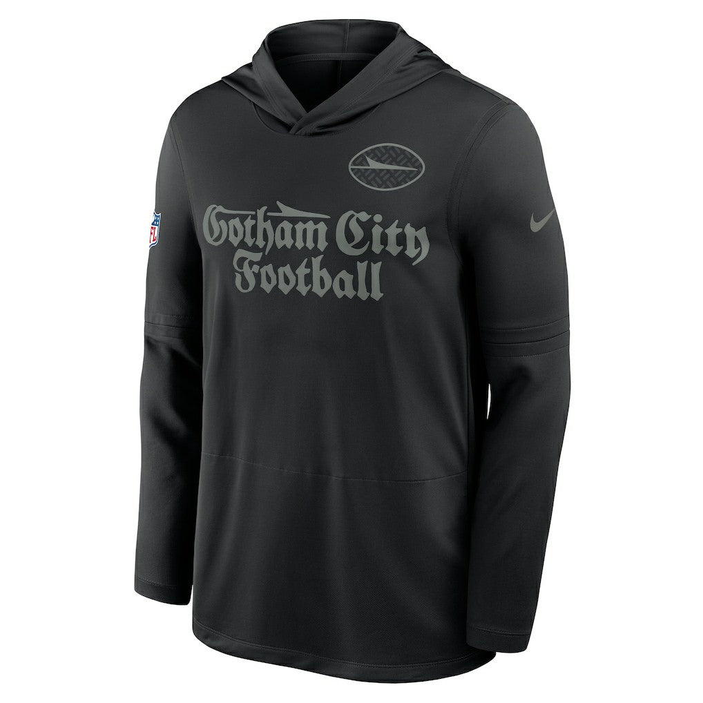 New York Jets 2025 Rivalries Collection Sideline Dri-FIT Long Sleeve Hoodie T-Shirt - Black - Nike