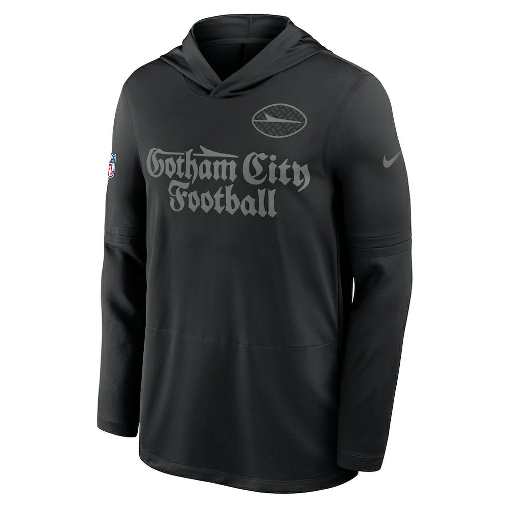 New York Jets 2025 Rivalries Collection Sideline Dri-FIT Long Sleeve Hoodie T-Shirt - Black - Nike