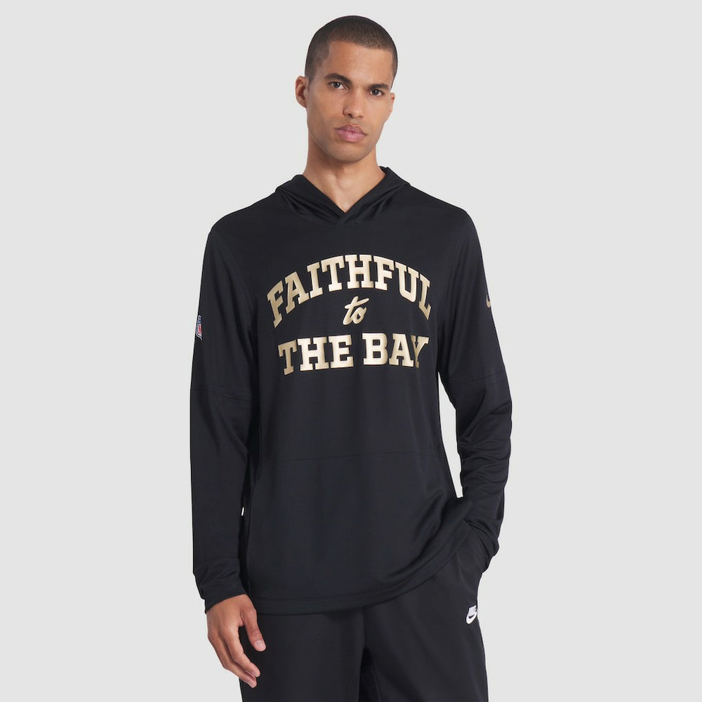San Francisco 49ers 2025 Rivalries Collection Sideline Dri-FIT Long Sleeve Hoodie T-Shirt - Black - Nike