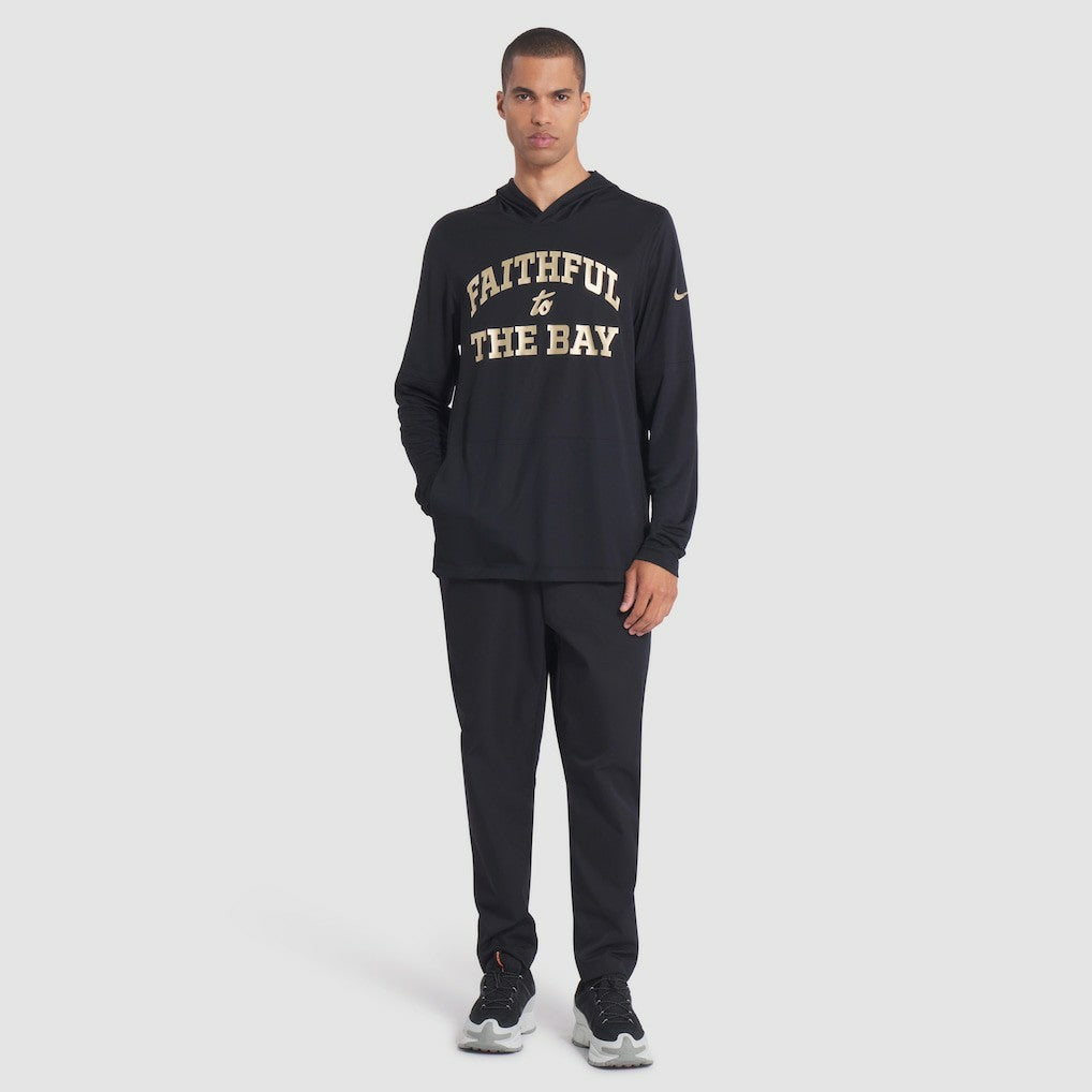 San Francisco 49ers 2025 Rivalries Collection Sideline Dri-FIT Long Sleeve Hoodie T-Shirt - Black - Nike