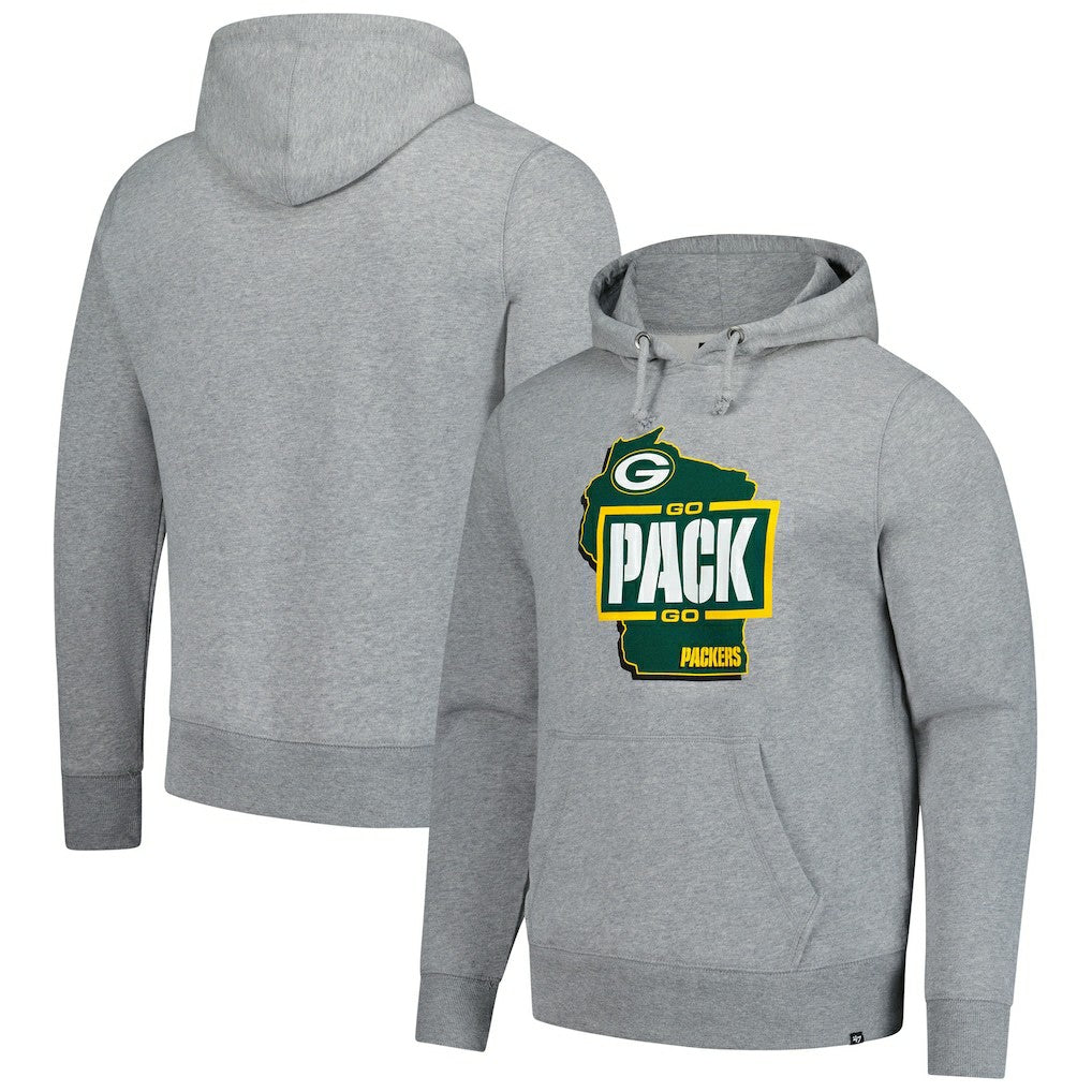 Green Bay Packers '47 Regional Headline Pullover Hoodie - Gray - 47 brand