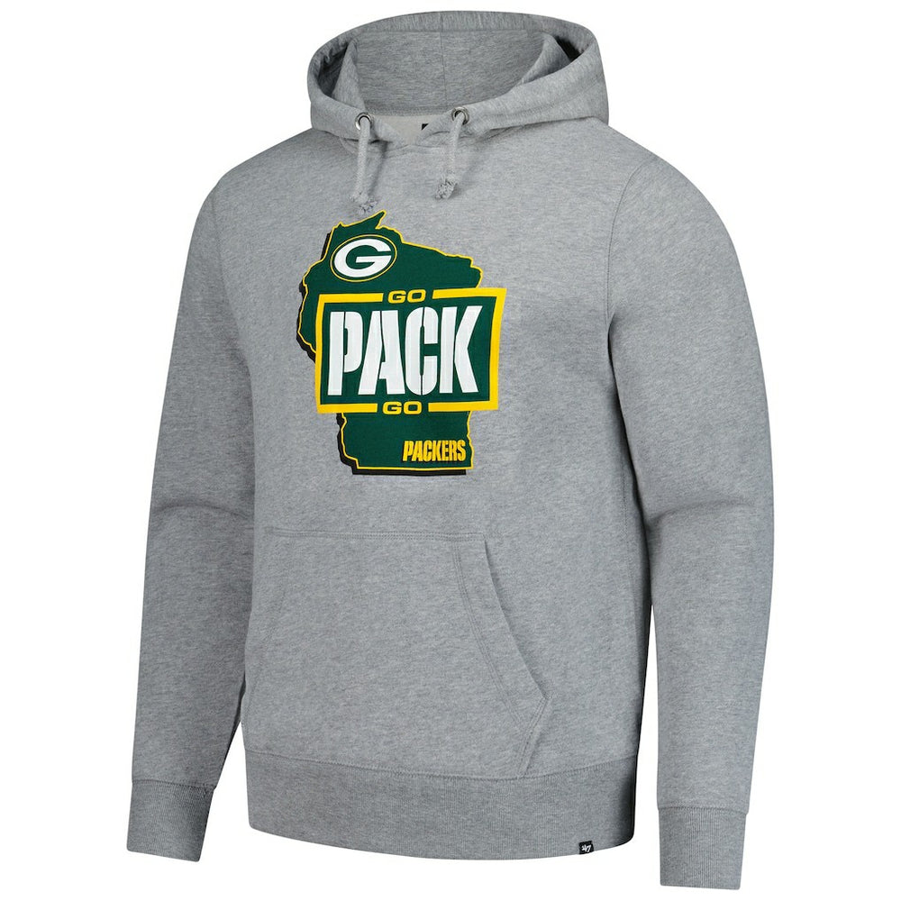 Green Bay Packers '47 Regional Headline Pullover Hoodie - Gray - 47 brand