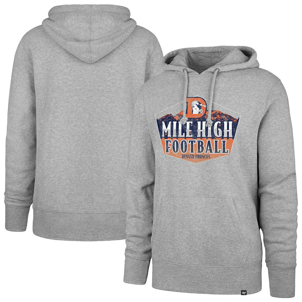 Denver Broncos '47 Headline Pullover Hoodie - Gray - 47 brand