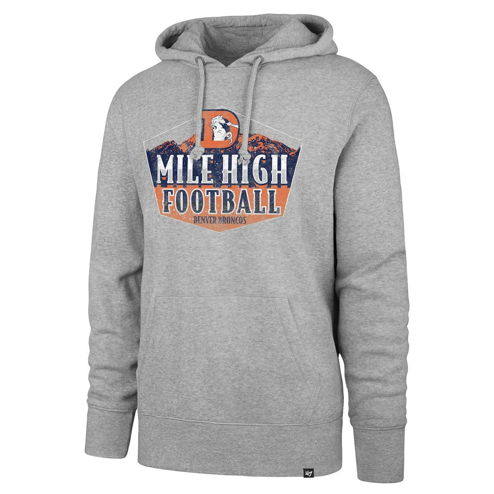 Denver Broncos '47 Headline Pullover Hoodie - Gray - 47 brand