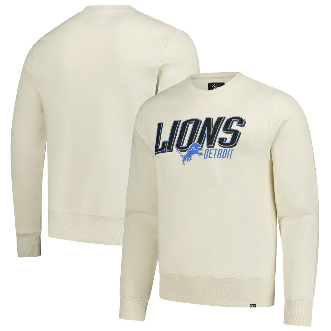 Detroit Lions '47 Locked In Headline Pullover Sweatshirt - Cream - 47 brand