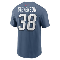 Rhamondre Stevenson New England Patriots 2025 Rivalries Collection Player Name & Number T-Shirt - Storm Blue - Nike
