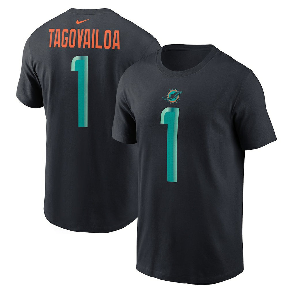 Tua Tagovailoa Miami Dolphins 2025 Rivalries Collection Player Name & Number T-Shirt - Pitch Blue - Nike