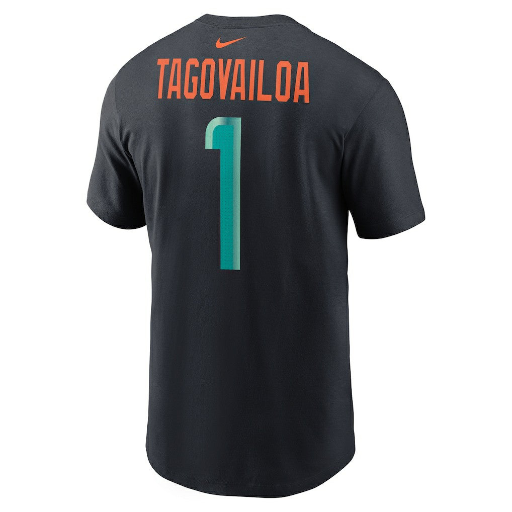 Tua Tagovailoa Miami Dolphins 2025 Rivalries Collection Player Name & Number T-Shirt - Pitch Blue - Nike