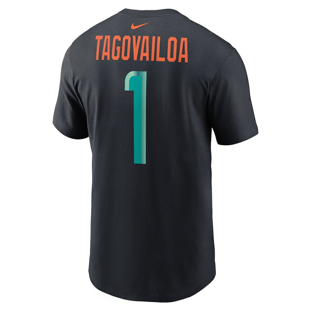 Tua Tagovailoa Miami Dolphins 2025 Rivalries Collection Player Name & Number T-Shirt - Pitch Blue - Nike