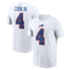 James Cook III Buffalo Bills Player Name & Number T-Shirt - White - Nike