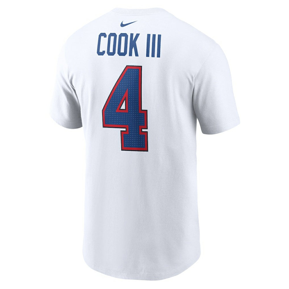 James Cook III Buffalo Bills Player Name & Number T-Shirt - White - Nike