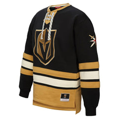 Vegas Golden Knights Mitchell & Ness Women's Heritage Lace-Up Pullover Sweatshirt - Black | NHL on sale