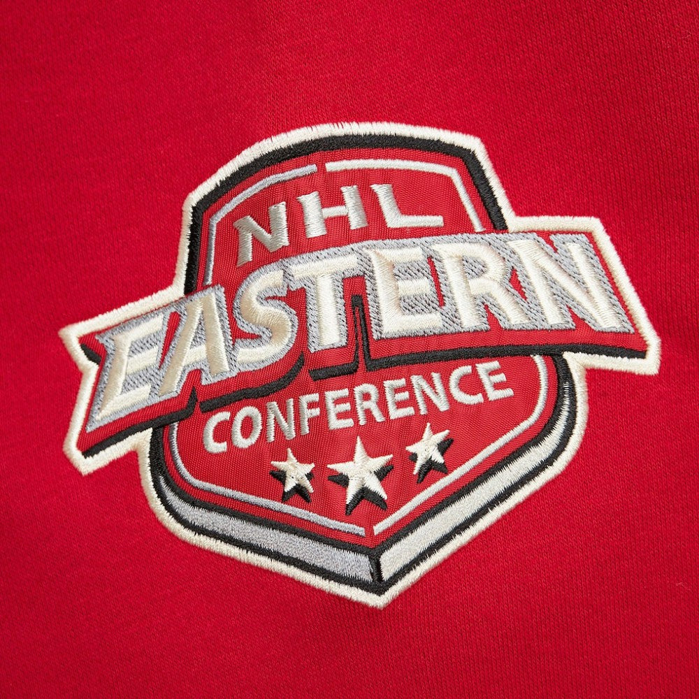 New Jersey Devils Mitchell & Ness Women's Heritage Lace-Up Pullover Sweatshirt - Red | NHL Lifestyle