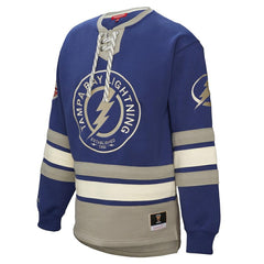 Tampa Bay Lightning Mitchell & Ness Women's Heritage Lace-Up Pullover Sweatshirt - Blue | NHL online