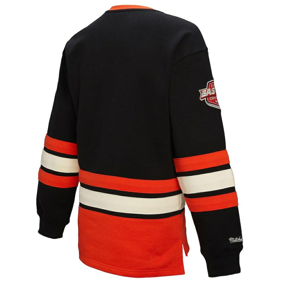 Philadelphia Flyers Mitchell & Ness Women's Heritage Lace-Up Pullover Sweatshirt - Black | NHL Lifestyle