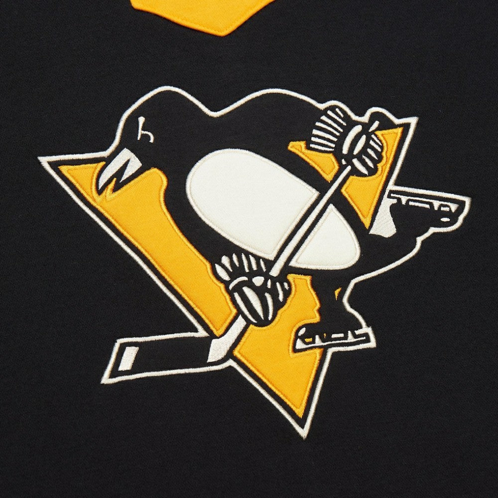 Pittsburgh Penguins Mitchell & Ness Women's Heritage Lace-Up Pullover Sweatshirt - Black | NHL on sale