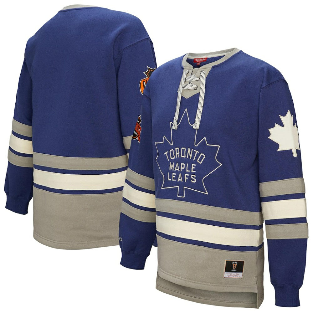 Toronto Maple Leafs Mitchell & Ness Women's Heritage Lace-Up Pullover Sweatshirt - Blue | NHL discount
