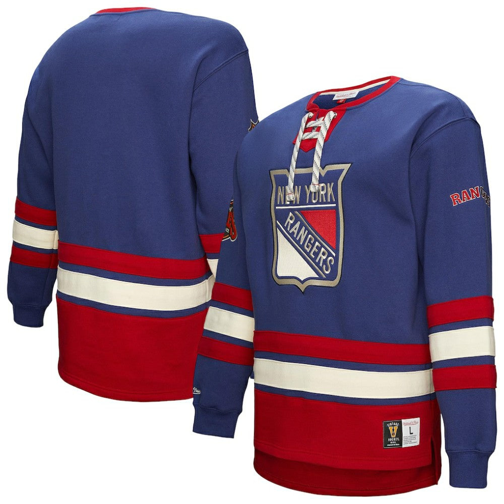 New York Rangers Heritage Lace-Up Pullover Sweatshirt - Royal | NHL near me