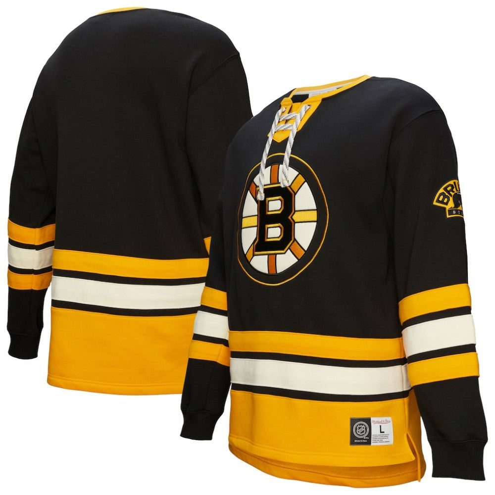 Boston Bruins Heritage Lace-Up Pullover Sweatshirt - Black | NHL on sale