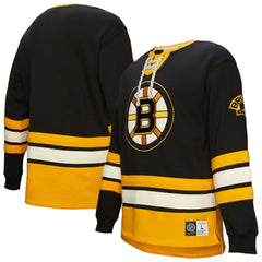 Boston Bruins Heritage Lace-Up Pullover Sweatshirt - Black | NHL on sale