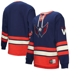 Washington Capitals Heritage Lace-Up Pullover Sweatshirt - Navy | NHL sale