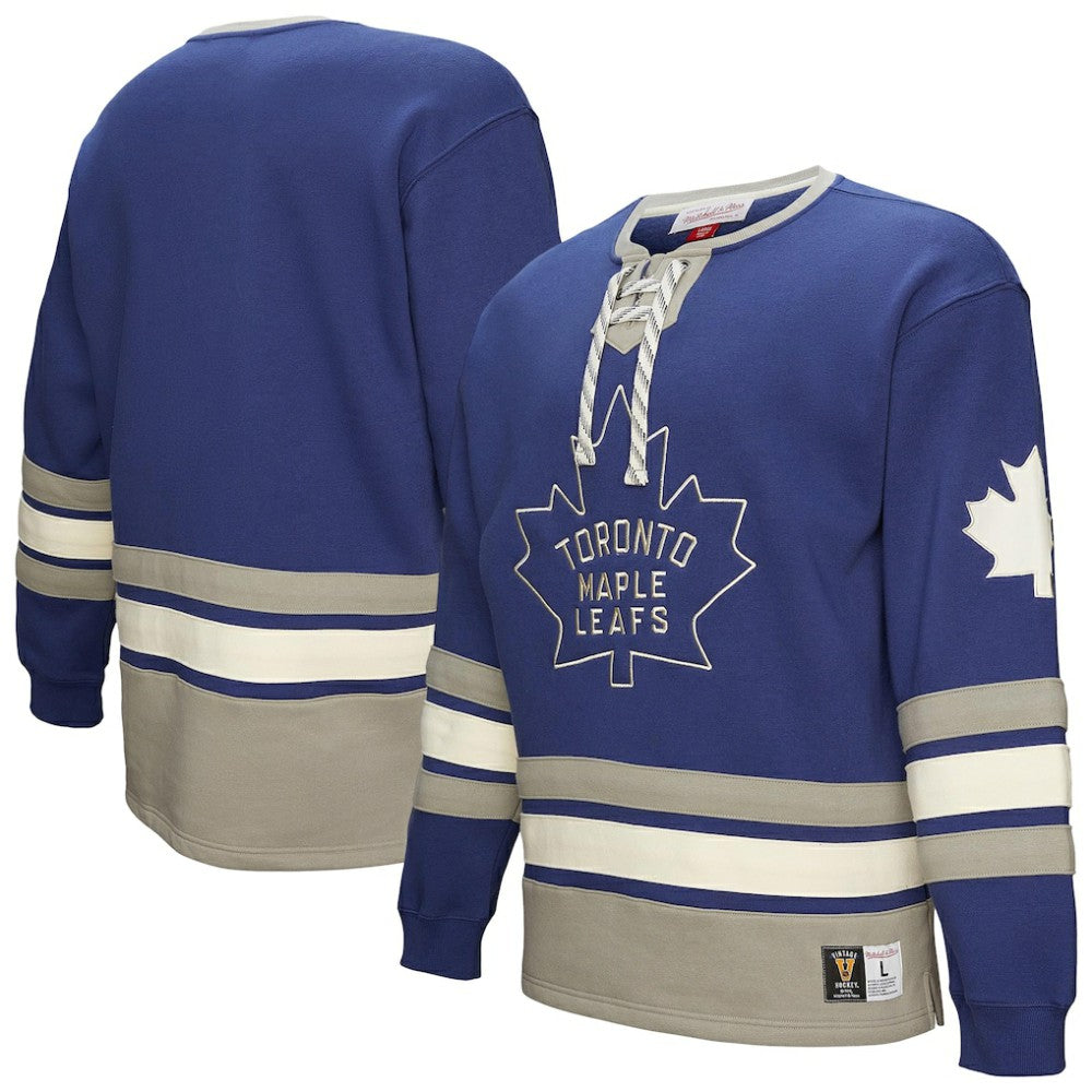 Toronto Maple Leafs Heritage Lace-Up Pullover Sweatshirt - Blue | NHL on sale