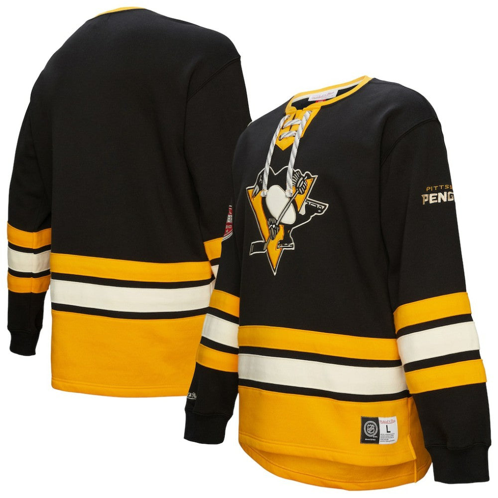Pittsburgh Penguins Heritage Lace-Up Pullover Sweatshirt - Black | NHL discount
