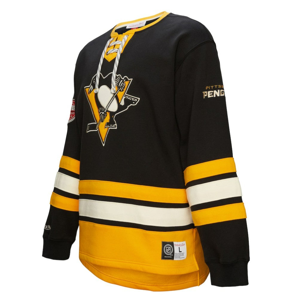 Pittsburgh Penguins Heritage Lace-Up Pullover Sweatshirt - Black | NHL discount