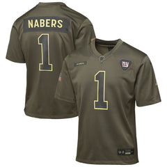 Malik Nabers New York Giants Youth 2025 Salute to Service Game Jersey - Olive - Nike