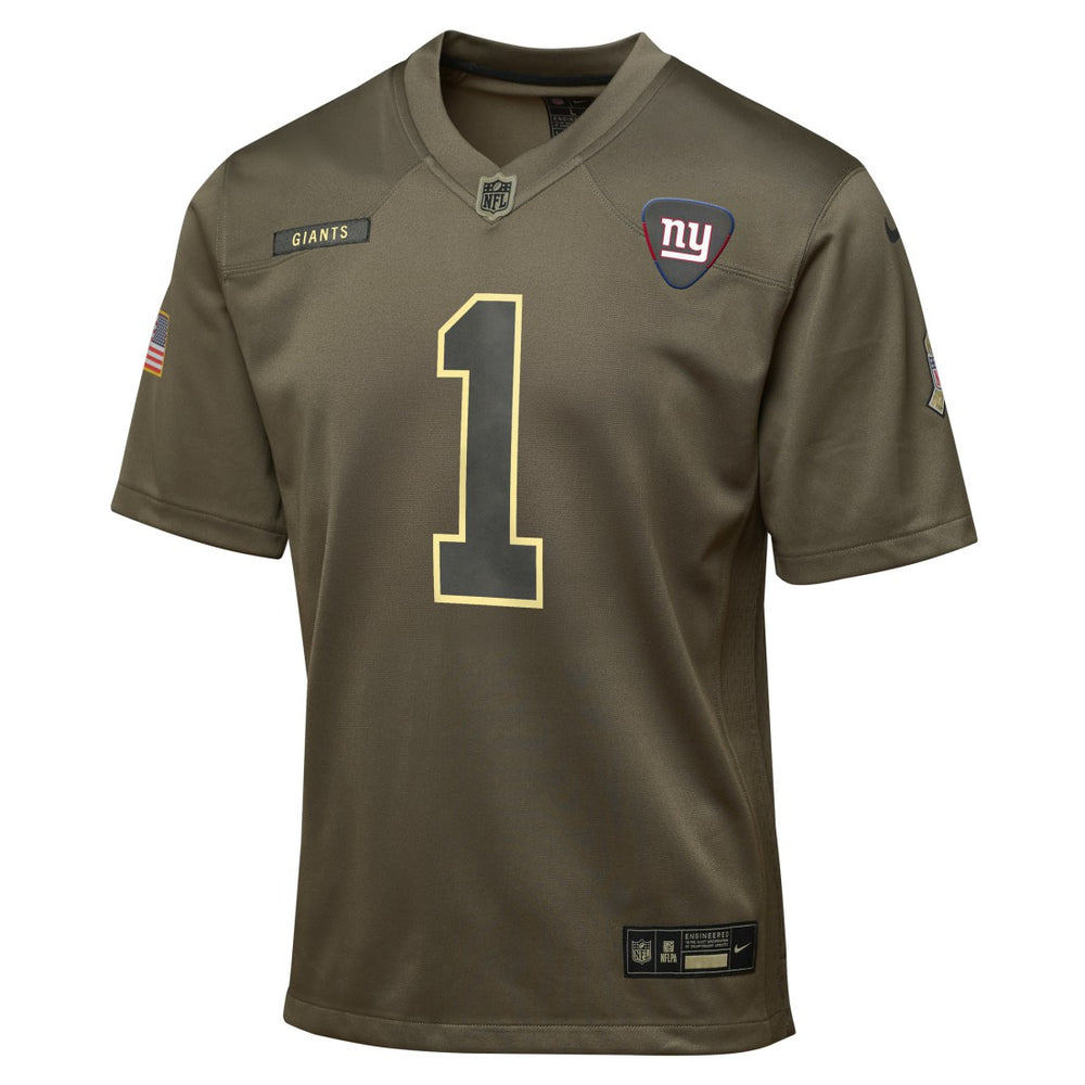 Malik Nabers New York Giants Youth 2025 Salute to Service Game Jersey - Olive - Nike