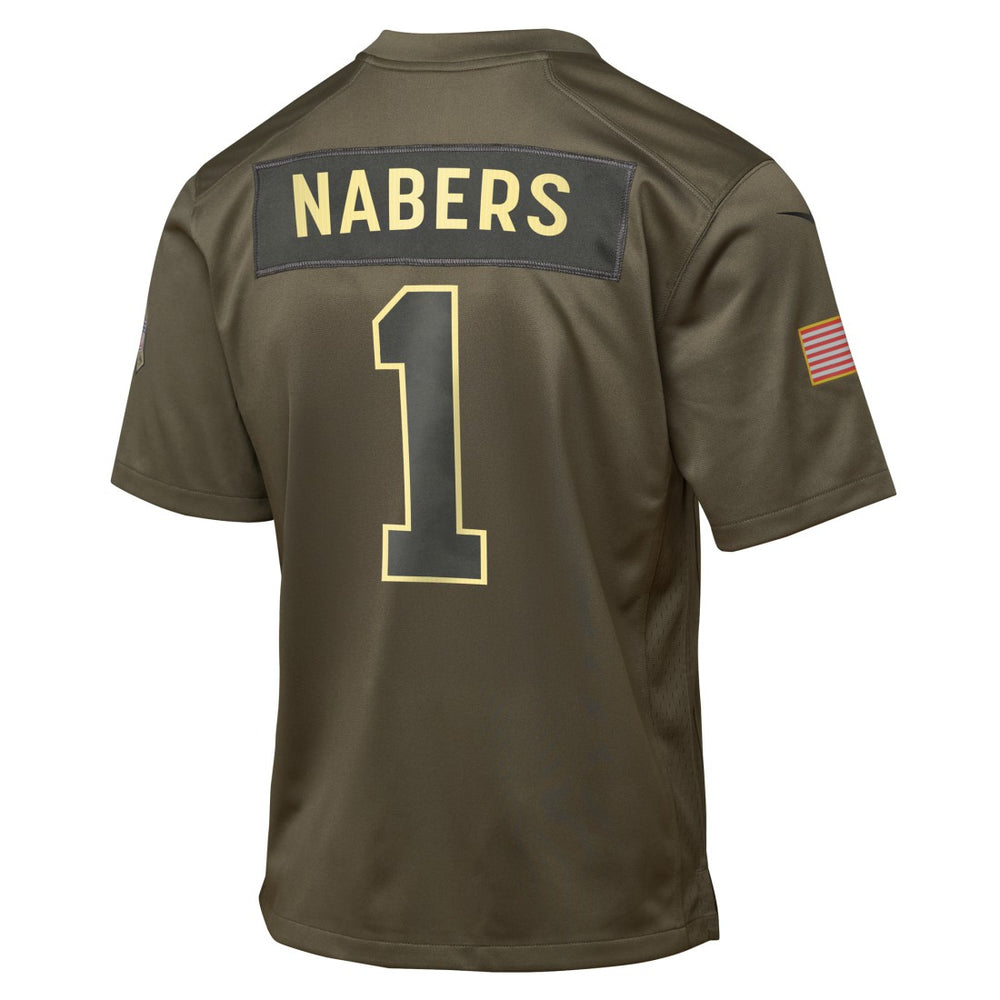 Malik Nabers New York Giants Youth 2025 Salute to Service Game Jersey - Olive - Nike