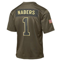Malik Nabers New York Giants Youth 2025 Salute to Service Game Jersey - Olive - Nike
