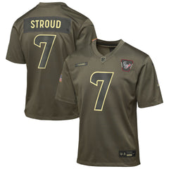 C.J. Stroud Houston Texans Youth 2025 Salute to Service Game Jersey - Olive - Nike