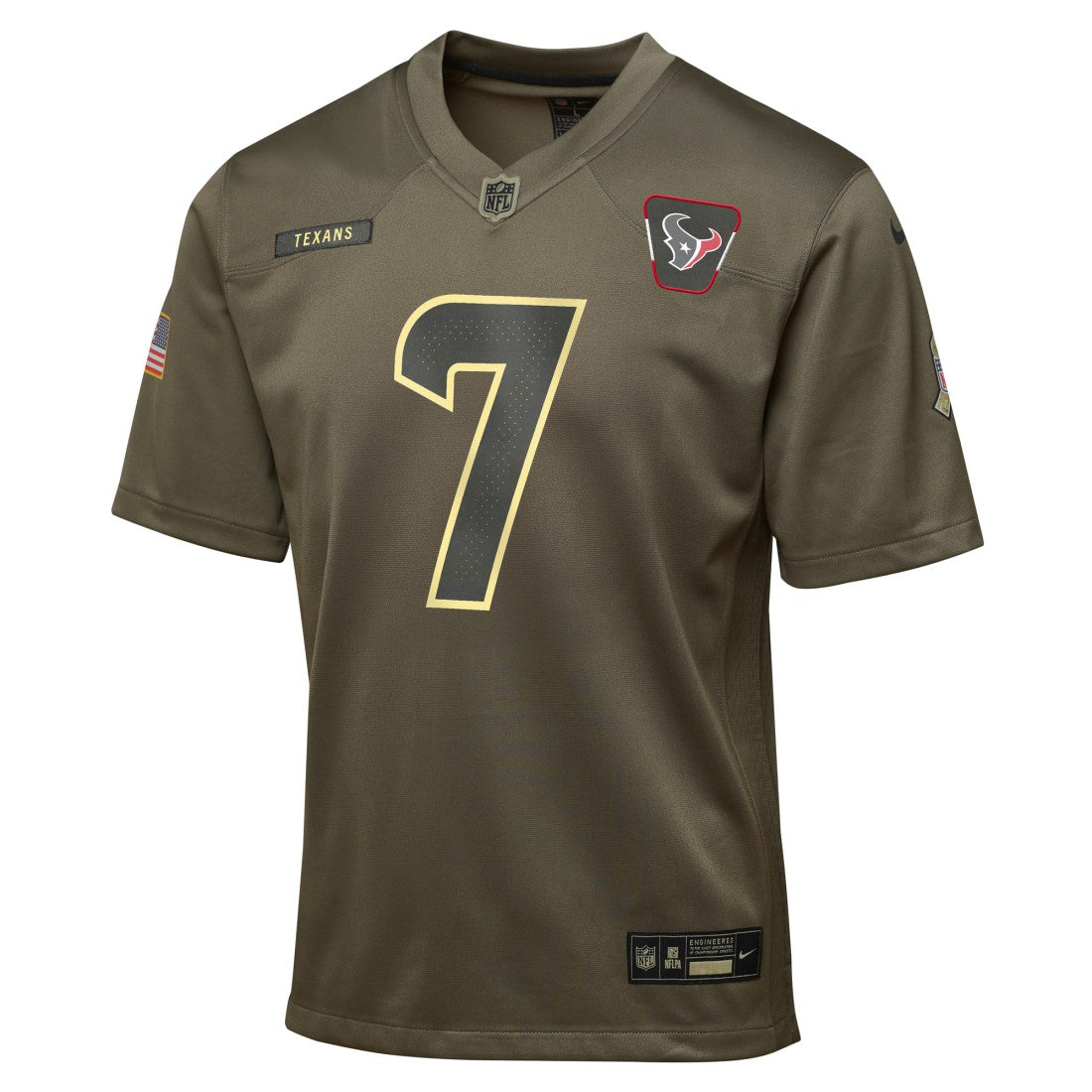 C.J. Stroud Houston Texans Youth 2025 Salute to Service Game Jersey - Olive - Nike