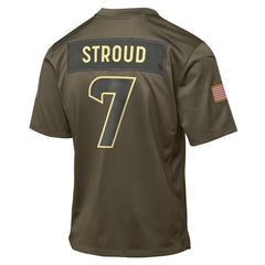 C.J. Stroud Houston Texans Youth 2025 Salute to Service Game Jersey - Olive - Nike